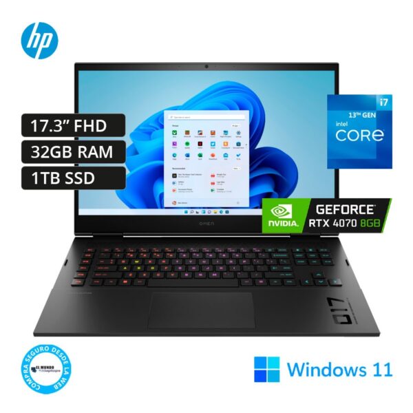 HP OMEN 17-cm2005cl (7N9G0UA)17.3" FULL HD IPS (1920 x 1080) 144HZ GAMING LAPTOP BLACK (Pad Numerico)